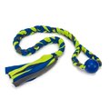 Pet Safe Petsafe 45 in. Infinitug Fleece Dog Toy Rope with Ball, Blue, Grey & Green 500528